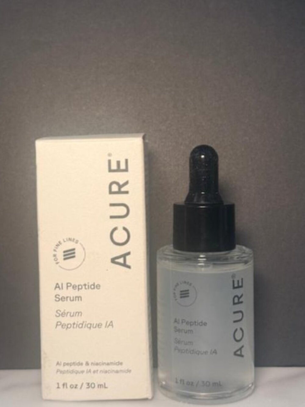 NIB ACURE AI Peptide Serum + Niacinamide 1oz | Plumping + Smoothing Skincare ✨